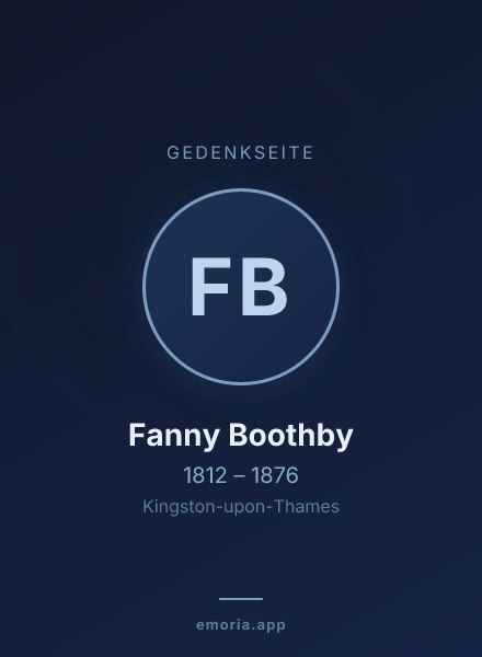 Gedenkportrait von Fanny Boothby