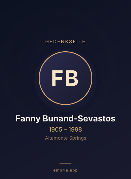 Gedenkportrait von Fanny Bunand-Sevastos