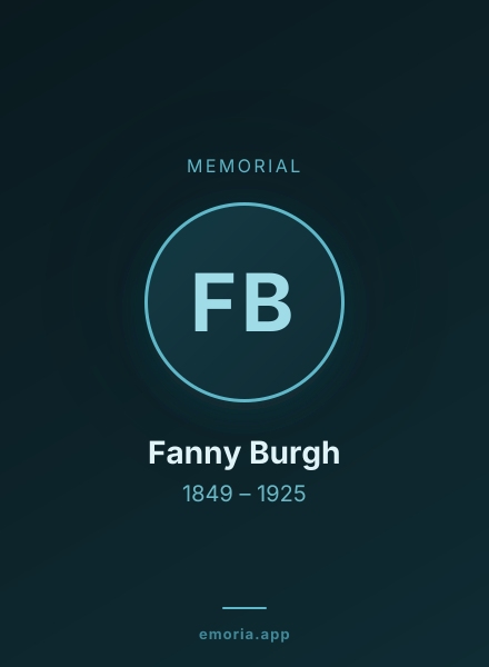 Memorial portrait of Fanny Burgh