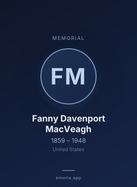 Memorial portrait of Fanny Davenport MacVeagh