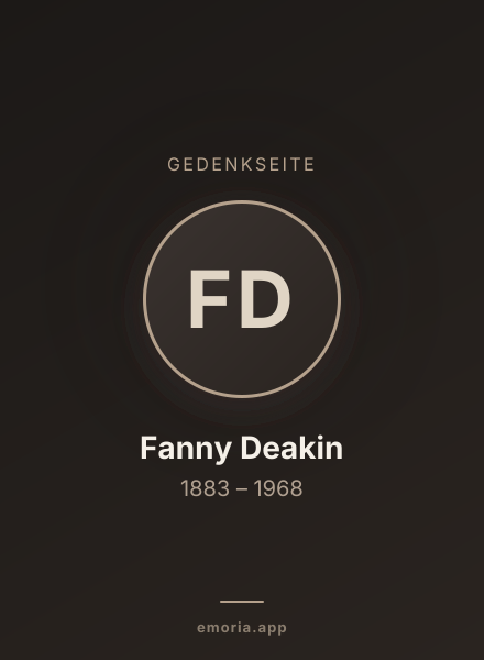 Gedenkportrait von Fanny Deakin