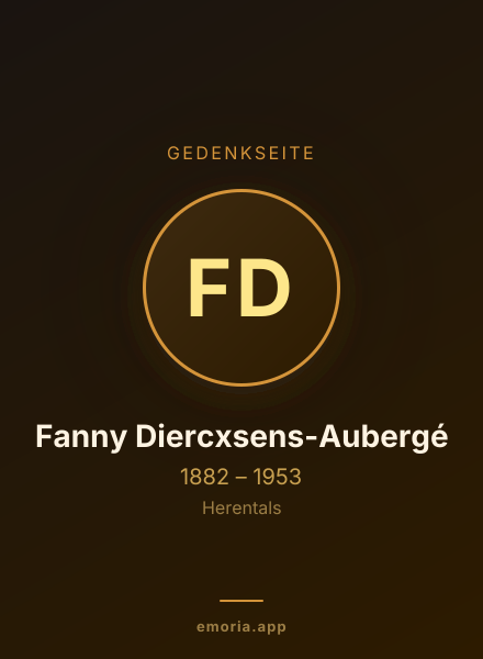 Gedenkportrait von Fanny Diercxsens-Aubergé