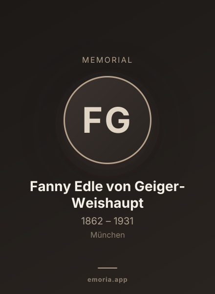 Memorial portrait of Fanny Edle von Geiger-Weishaupt