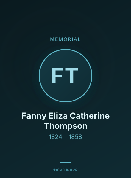 Memorial portrait of Fanny Eliza Catherine Thompson