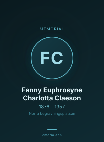 Memorial portrait of Fanny Euphrosyne Charlotta Claeson