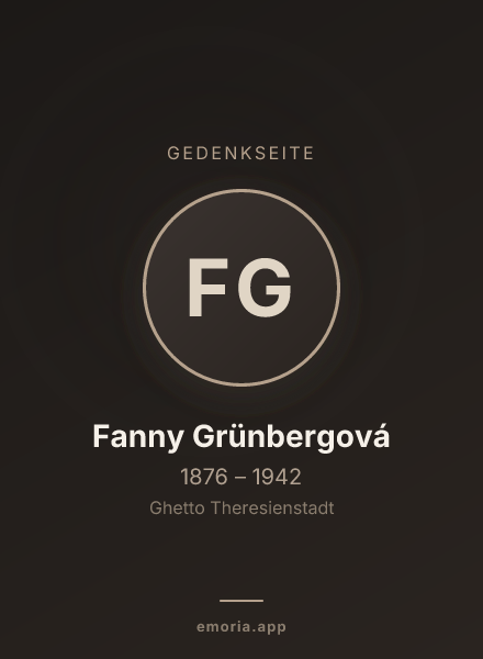 Gedenkportrait von Fanny Grünbergová