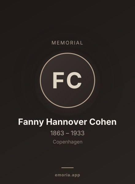 Memorial portrait of Fanny Hannover Cohen