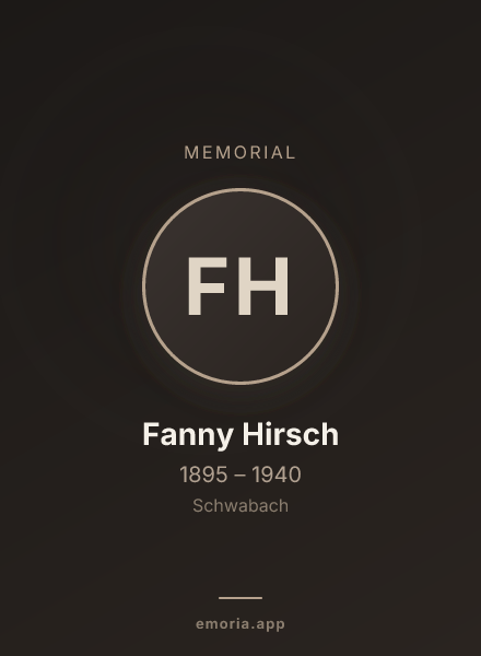 Memorial portrait of Fanny Hirsch