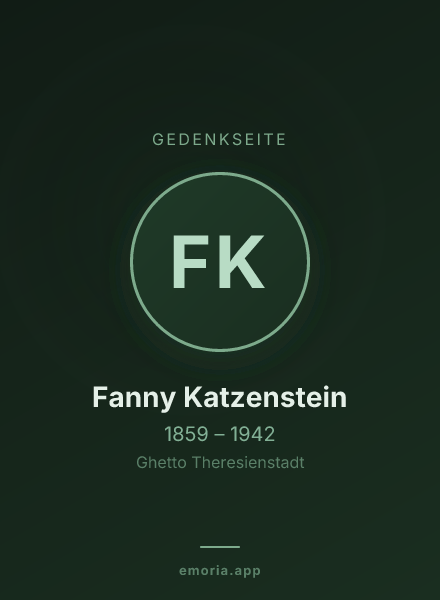 Gedenkportrait von Fanny Katzenstein