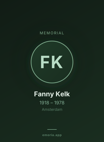 Memorial portrait of Fanny Kelk