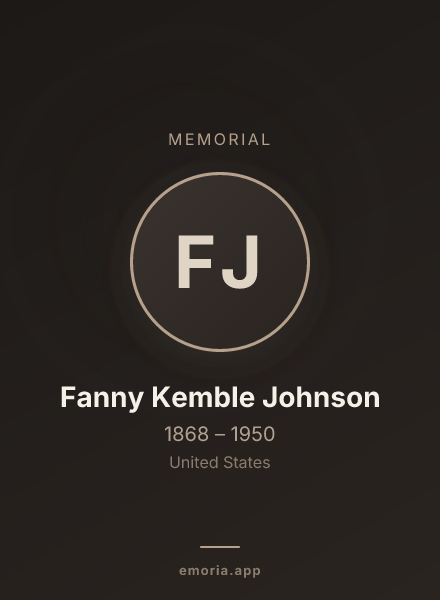 Memorial portrait of Fanny Kemble Johnson