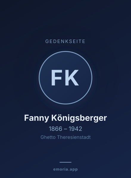 Gedenkportrait von Fanny Königsberger