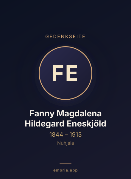 Gedenkportrait von Fanny Magdalena Hildegard Eneskjöld