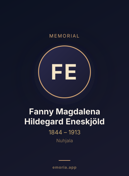 Memorial portrait of Fanny Magdalena Hildegard Eneskjöld