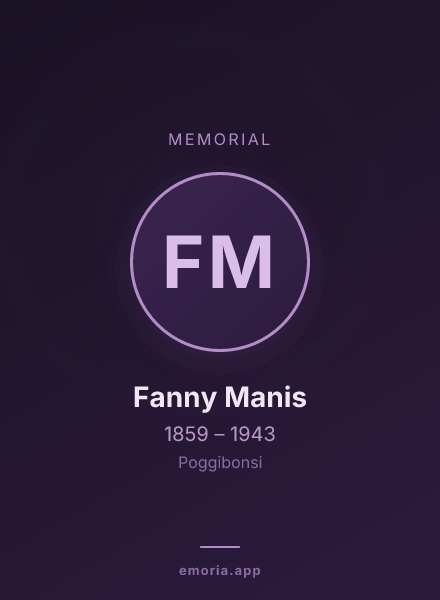 Memorial portrait of Fanny Manis
