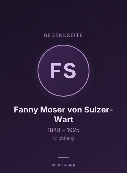 Gedenkportrait von Fanny Moser von Sulzer-Wart