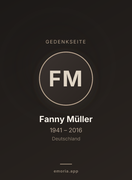 Gedenkportrait von Fanny Müller