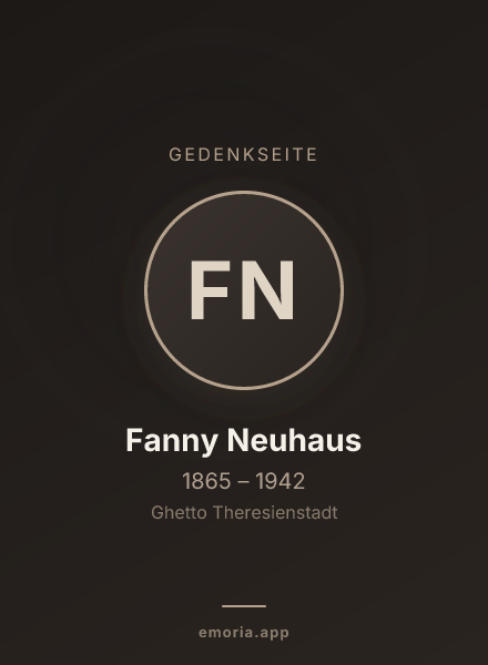 Gedenkportrait von Fanny Neuhaus