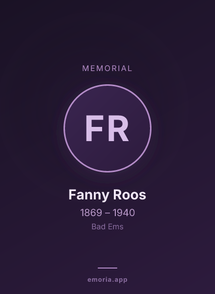 Memorial portrait of Fanny Roos