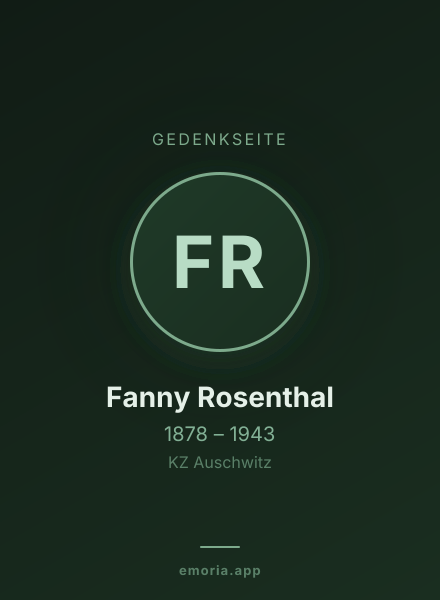 Gedenkportrait von Fanny Rosenthal