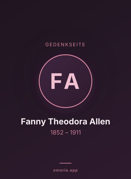Gedenkportrait von Fanny Theodora Allen