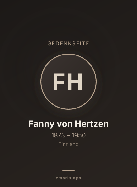 Gedenkportrait von Fanny von Hertzen