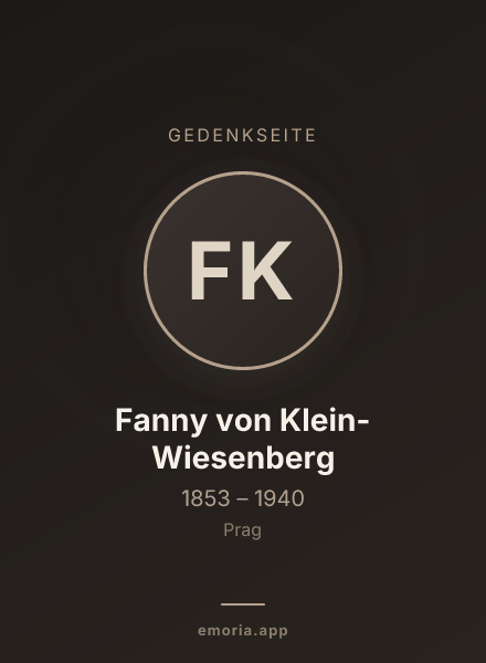 Gedenkportrait von Fanny von Klein-Wiesenberg