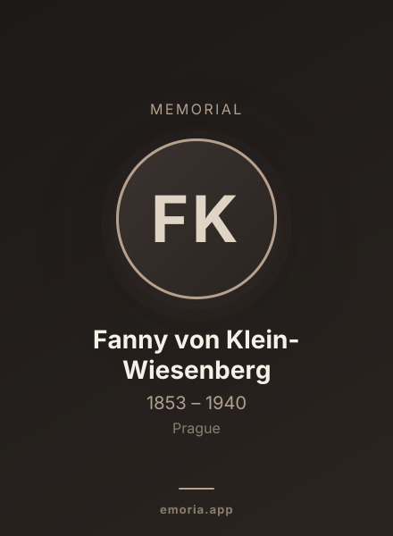 Memorial portrait of Fanny von Klein-Wiesenberg