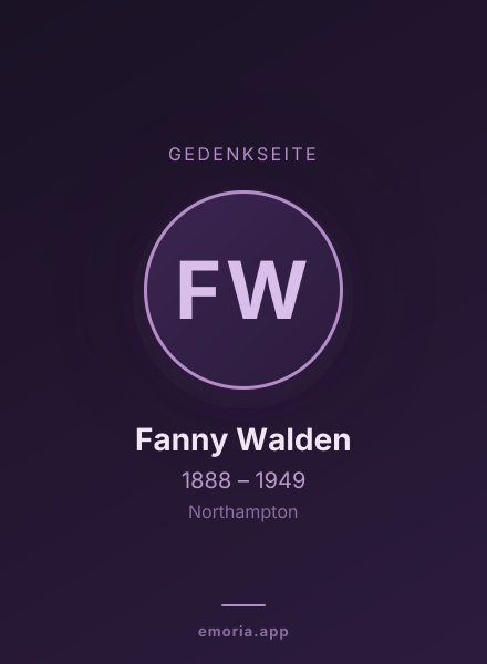 Gedenkportrait von Fanny Walden