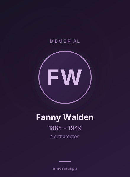 Memorial portrait of Fanny Walden