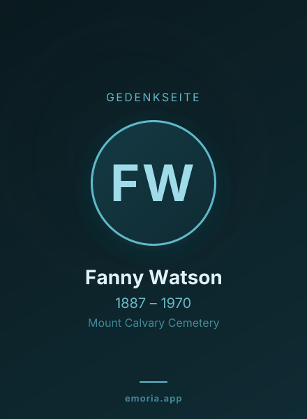 Gedenkportrait von Fanny Watson