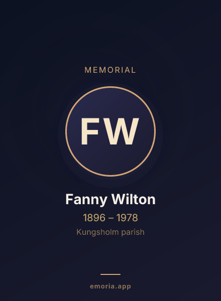 Memorial portrait of Fanny Wilton