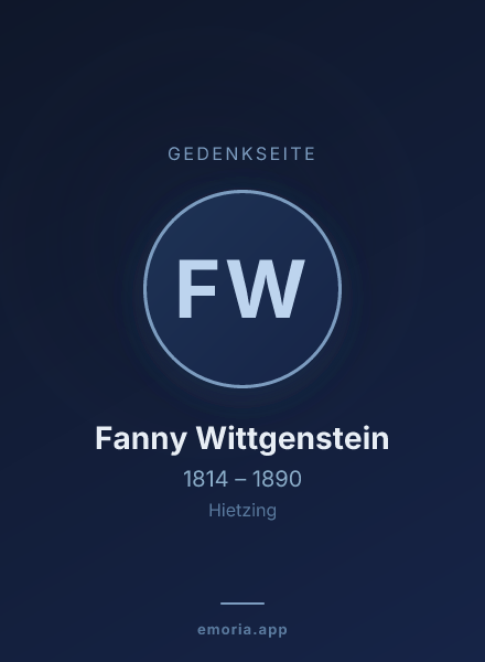 Gedenkportrait von Fanny Wittgenstein