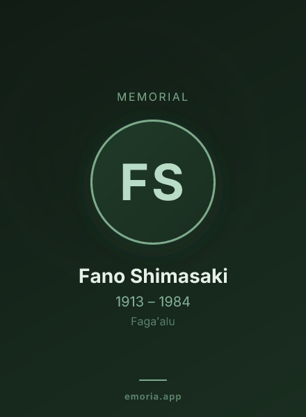 Memorial portrait of Fano Shimasaki