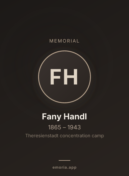 Memorial portrait of Fany Handl