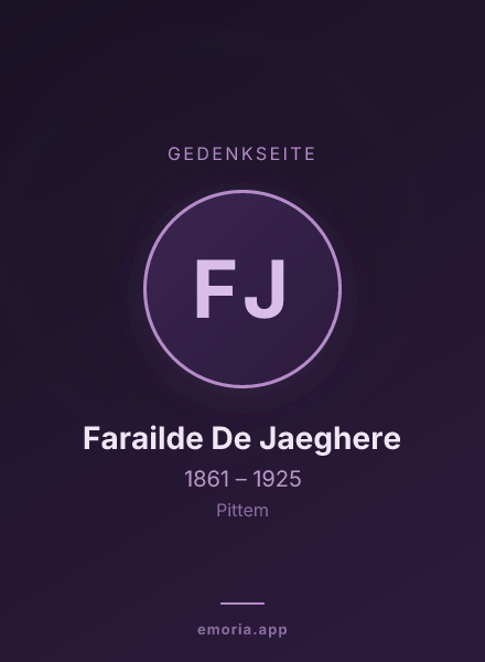 Gedenkportrait von Farailde De Jaeghere