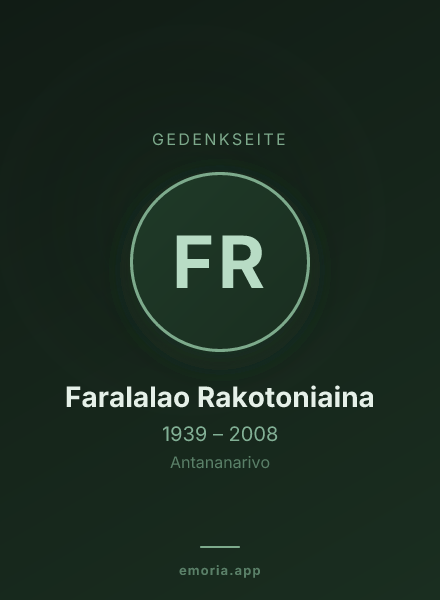 Gedenkportrait von Faralalao Rakotoniaina