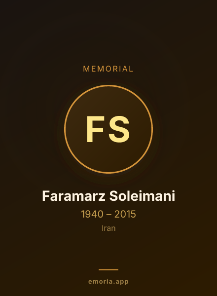 Memorial portrait of Faramarz Soleimani