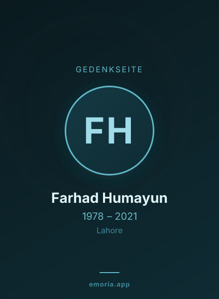 Gedenkportrait von Farhad Humayun