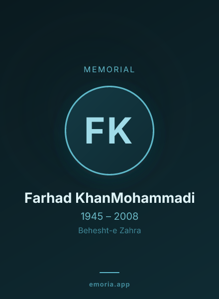 Memorial portrait of Farhad KhanMohammadi