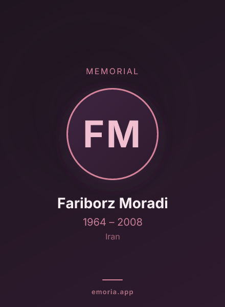 Memorial portrait of Fariborz Moradi