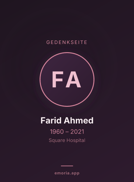 Gedenkportrait von Farid Ahmed