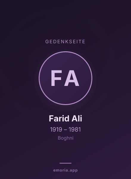Gedenkportrait von Farid Ali