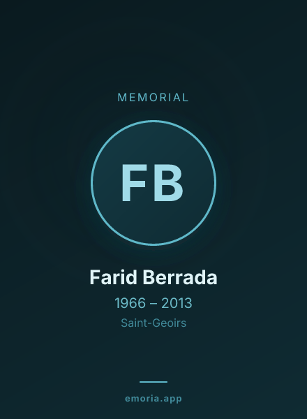 Memorial portrait of Farid Berrada