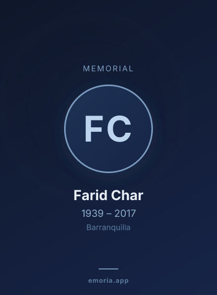 Memorial portrait of Farid Char