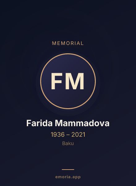 Memorial portrait of Farida Mammadova