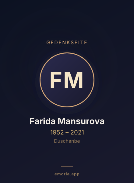 Gedenkportrait von Farida Mansurova