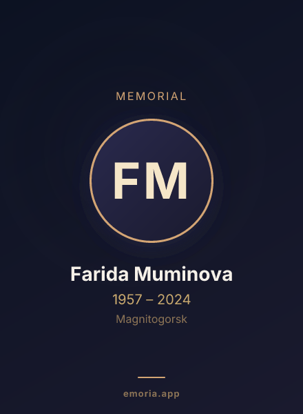 Memorial portrait of Farida Muminova