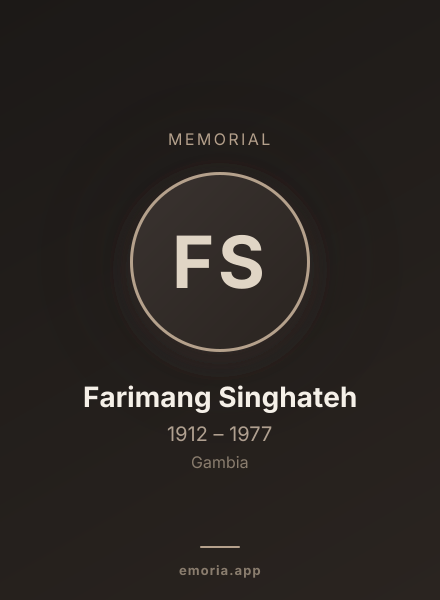 Memorial portrait of Farimang Singhateh