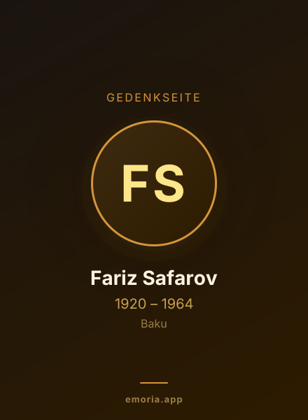 Gedenkportrait von Fariz Safarov